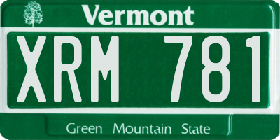 VT license plate XRM781