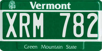 VT license plate XRM782