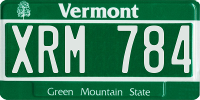 VT license plate XRM784