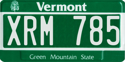 VT license plate XRM785