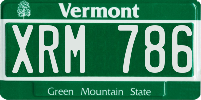 VT license plate XRM786