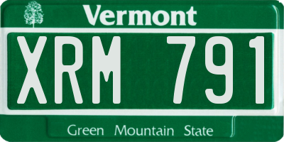 VT license plate XRM791