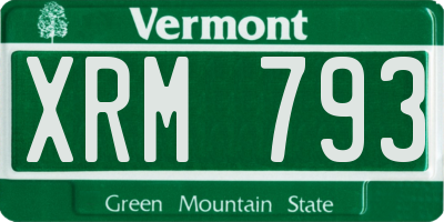 VT license plate XRM793