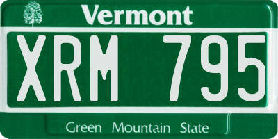 VT license plate XRM795