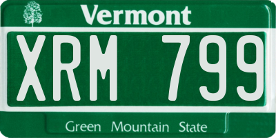 VT license plate XRM799