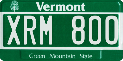 VT license plate XRM800