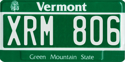 VT license plate XRM806