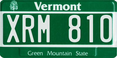 VT license plate XRM810