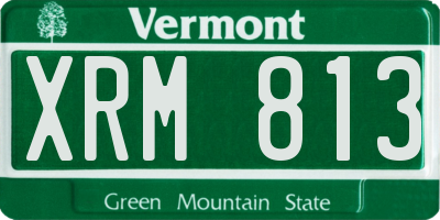 VT license plate XRM813