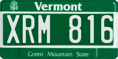 VT license plate XRM816