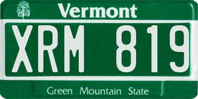 VT license plate XRM819