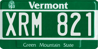 VT license plate XRM821