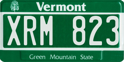 VT license plate XRM823