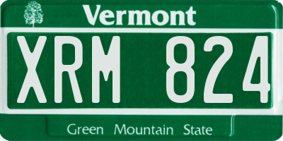 VT license plate XRM824
