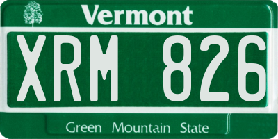 VT license plate XRM826