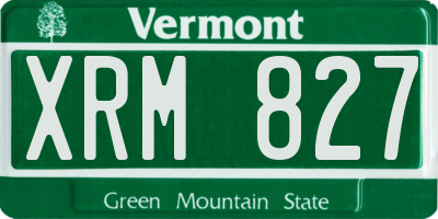 VT license plate XRM827