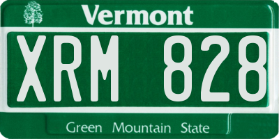 VT license plate XRM828