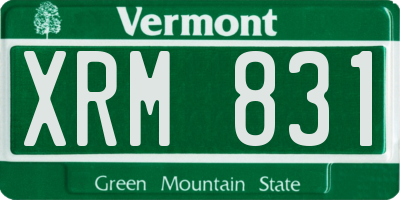 VT license plate XRM831