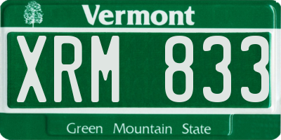 VT license plate XRM833
