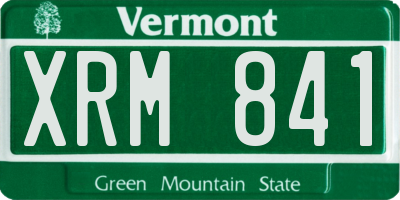 VT license plate XRM841