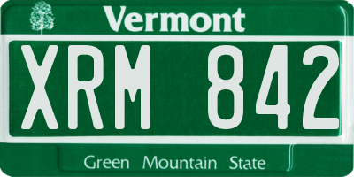 VT license plate XRM842