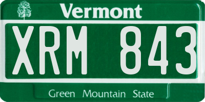 VT license plate XRM843