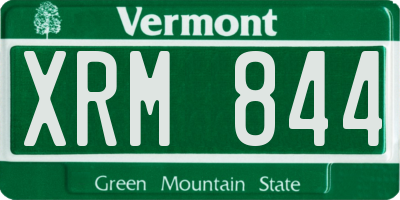 VT license plate XRM844