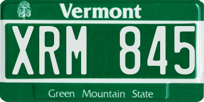 VT license plate XRM845