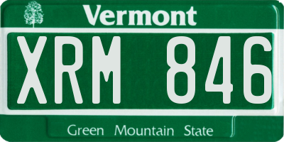 VT license plate XRM846