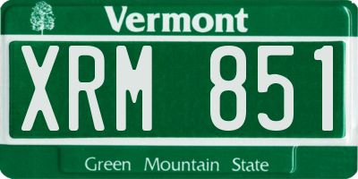 VT license plate XRM851