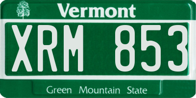 VT license plate XRM853
