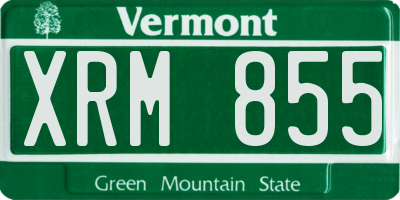 VT license plate XRM855