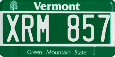 VT license plate XRM857
