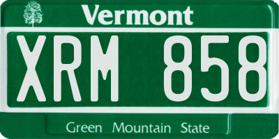 VT license plate XRM858