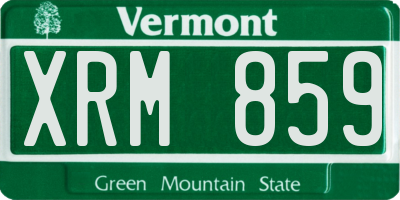 VT license plate XRM859