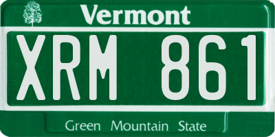 VT license plate XRM861