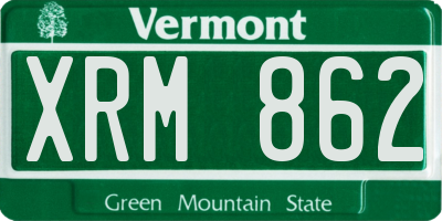 VT license plate XRM862