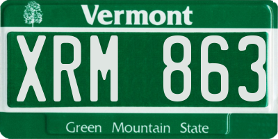 VT license plate XRM863