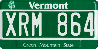VT license plate XRM864