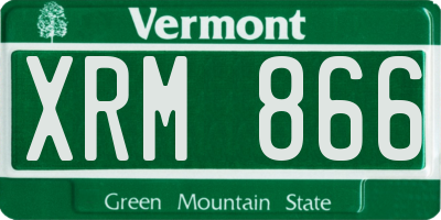 VT license plate XRM866