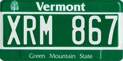VT license plate XRM867