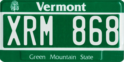 VT license plate XRM868