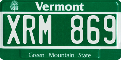 VT license plate XRM869
