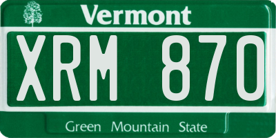 VT license plate XRM870