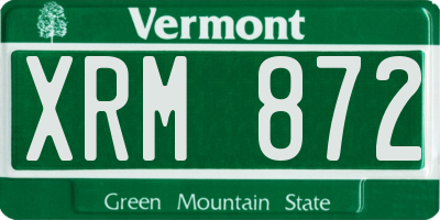 VT license plate XRM872