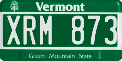 VT license plate XRM873