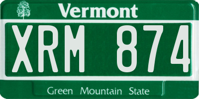 VT license plate XRM874