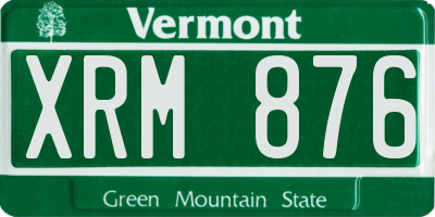 VT license plate XRM876