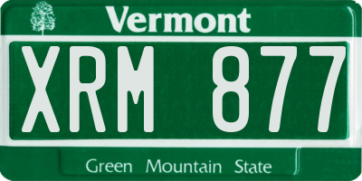 VT license plate XRM877