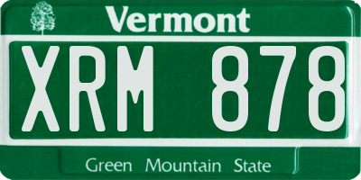 VT license plate XRM878